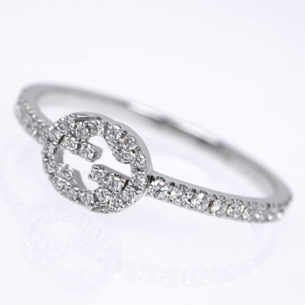 Gucci Interlocking GG Ring No 9 750 WG Full Eternity Diamond - Picture 7 of 10